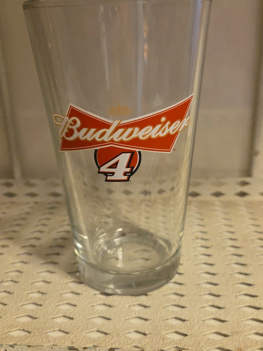 NASCAR Driver Kevin Harvick #4 16oz Pint Budweiser Beer Glass Made by Libbey